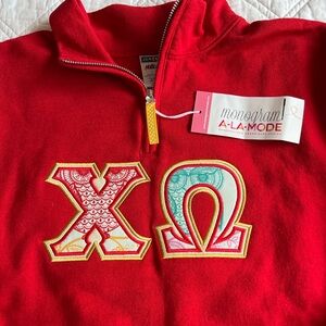 Chi Omega letter 1/2 zip